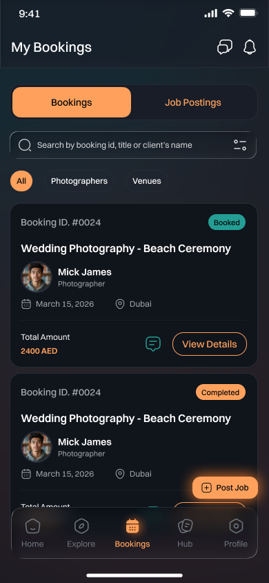 Yaso listed Projects mobile screen